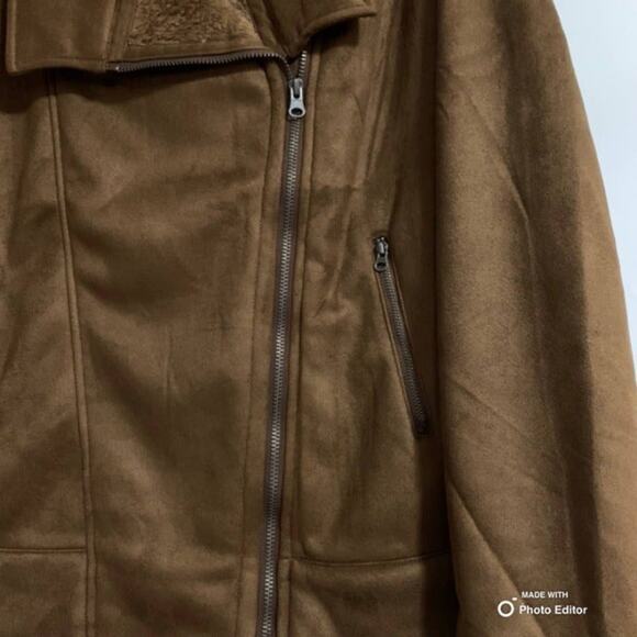 L&B Tan Sherpa Lined Suede Jacket 3XL - Picture 5 of 7